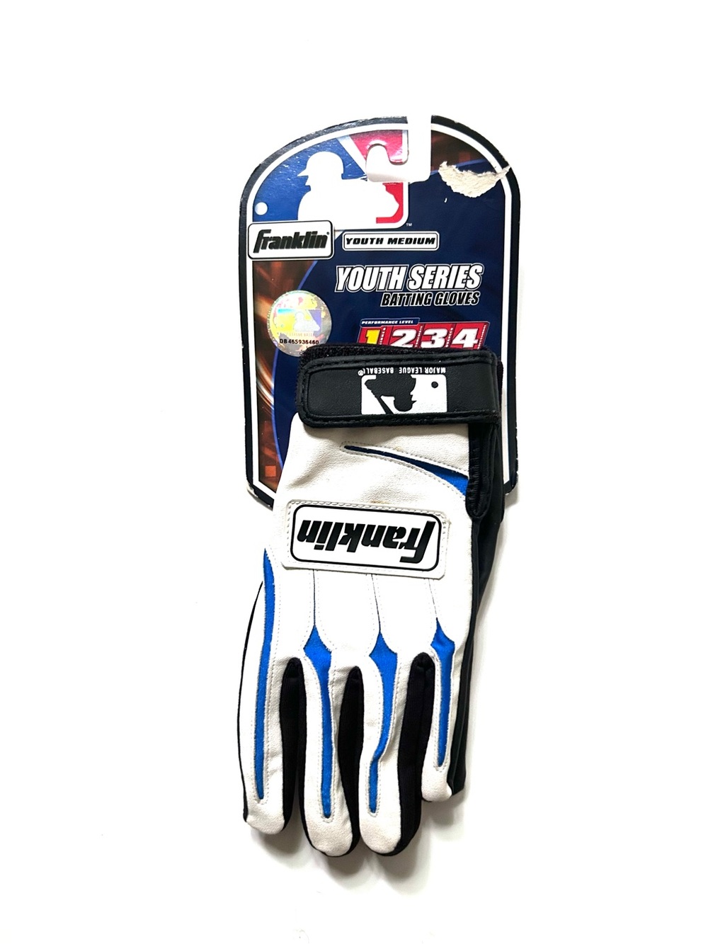 Franklin baseball gloves in White, blue and black  - Youth Series